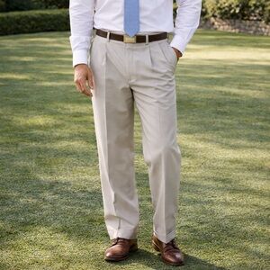 Izod Men's Classic Pleated Khakis